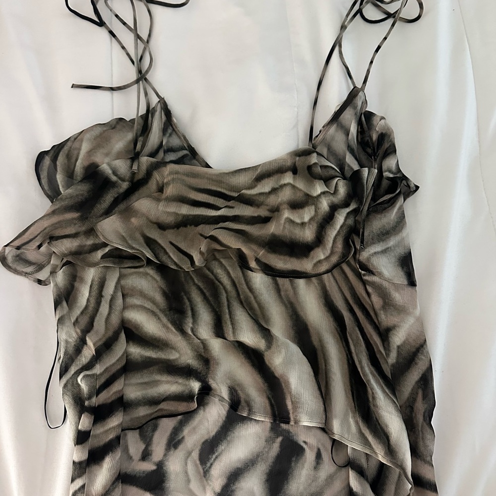Zara Black and Gray Zebra Print Camisole - Picture 2 of 4
